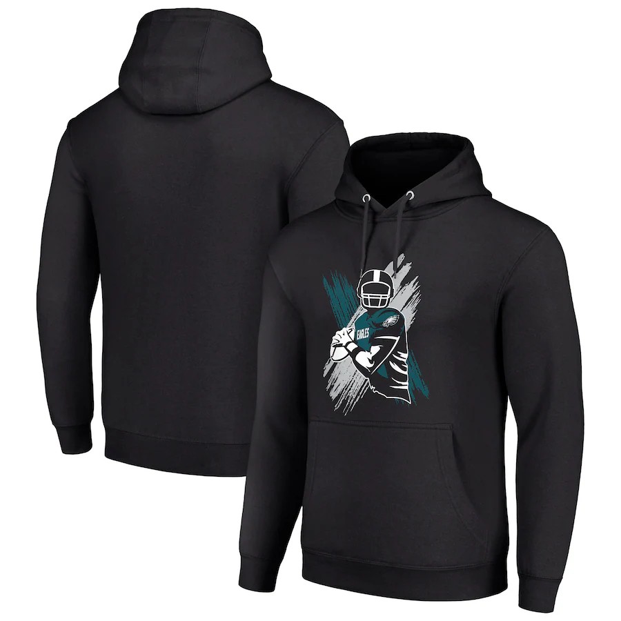 Men philadelphia eagles black 2024 NFL hoodie